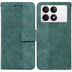 Custodia per telefono in pelle goffrata geometrica Xiaomi Redmi K70 Pro / K70 (verde)