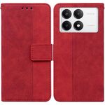 Custodia per telefono in pelle goffrata geometrica per Xiaomi Redmi K70 Pro / K70 (rossa)
