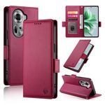Per OPPO Reno11 5G Custodia per telefono in pelle smerigliata magnetica con fibbia laterale globale (vino rosso)