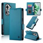 Per OPPO Reno11 5G Global Side Buckle Magnetic Frosted Custodia per telefono in pelle (blu)