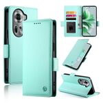 Per OPPO Reno11 5G Custodia per telefono in pelle smerigliata magnetica con fibbia laterale globale (verde menta)
