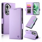 Per OPPO Reno11 5G Custodia per telefono in pelle smerigliata magnetica con fibbia laterale globale (viola)