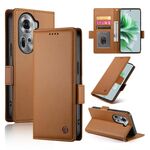 Per OPPO Reno11 5G Custodia per telefono in pelle smerigliata magnetica con fibbia laterale globale (marrone)