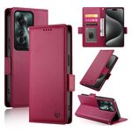 Per OPPO Reno11 F Custodia per telefono in pelle smerigliata magnetica con fibbia laterale (vino rosso)
