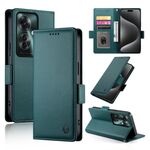 Per OPPO Reno11 F Custodia per telefono in pelle smerigliata magnetica con fibbia laterale (verde scuro)