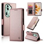 Per OPPO Reno11 Pro 5G Custodia per telefono in pelle smerigliata magnetica con fibbia laterale globale (oro rosa)
