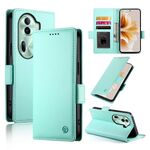 Per OPPO Reno11 Pro 5G Custodia per telefono in pelle smerigliata magnetica con fibbia laterale globale (verde menta)