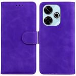 Per Xiaomi Redmi 13 4G Custodia per telefono in pelle con vibrazione in puro colore Skin Feel (viola)