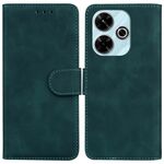 Per Xiaomi Redmi 13 4G Custodia per telefono in pelle con vibrazione in puro colore Skin Feel (verde)