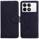 Per Xiaomi Redmi K70 / K70 Pro Custodia per telefono in pelle Flip in puro colore Skin Feel (Nero)