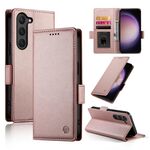 Per Samsung Galaxy S23 5G Custodia per telefono in pelle smerigliata magnetica con fibbia laterale (oro rosa)