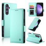 Custodia per telefono in pelle smerigliata magnetica con fibbia laterale per Samsung Galaxy S23 FE 5G (verde menta)
