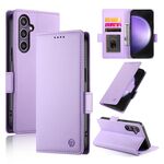 Custodia per telefono in pelle smerigliata magnetica con fibbia laterale per Samsung Galaxy S23 FE 5G (viola)
