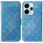 Per Xiaomi Redmi 13 4G Custodia per telefono in pelle con fibbia magnetica colorata (blu)