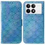 Per Xiaomi Redmi K70 / K70 Pro Custodia per telefono in pelle con fibbia magnetica colorata (blu)