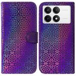 Custodia per telefono in pelle colorata con fibbia magnetica per Xiaomi Redmi K70 / K70 Pro (viola)
