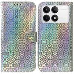 Custodia per cellulare in pelle colorata con fibbia magnetica per Xiaomi Redmi K70 / K70 Pro (argento)