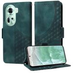 Per OPPO Reno11 5G Custodia per telefono in pelle stellata con rombo in rilievo globale (verde)