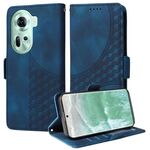 Per OPPO Reno11 5G Custodia per telefono in pelle stellata con rombo in rilievo globale (blu)
