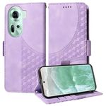 Per la custodia in pelle stellata con rombo in rilievo globale per OPPO Reno11 5G (viola)