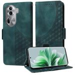 Per OPPO Reno11 Pro 5G Custodia per telefono in pelle stellata con rombo in rilievo globale (verde)