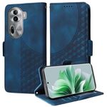 Per OPPO Reno11 Pro 5G Custodia per telefono in pelle stellata con motivo a rombi in rilievo globale (blu)