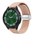 Cinturino per orologio in pelle siliconica con fibbia magnetica argento da 20 mm (rosa)
