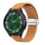 Cinturino per orologio in silicone con fibbia magnetica in argento da 20 mm (marrone chiaro)