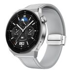 Cinturino per orologio in pelle siliconica con fibbia magnetica argento da 22 mm (grigio)