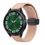 Cinturino per orologio in pelle siliconica con fibbia nera magnetica da 20 mm (rosa)
