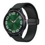 Cinturino per orologio in pelle siliconica con fibbia nera magnetica da 20 mm (nero)