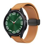 Cinturino per orologio in pelle siliconica con fibbia nera magnetica da 20 mm (marrone chiaro)