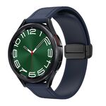 Cinturino per orologio in pelle siliconica con fibbia nera magnetica da 20 mm (blu notte)