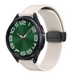 Cinturino per orologio in pelle siliconica con fibbia nera magnetica da 20 mm (Starlight)