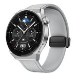 Cinturino per orologio in pelle siliconica con fibbia nera magnetica da 22 mm (grigio)