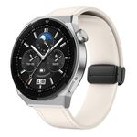 Cinturino per orologio in pelle siliconica con fibbia nera magnetica da 22 mm (Starlight)