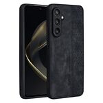 Per Samsung Galaxy S24 FE 5G AZNS Custodia per telefono con sensazione di pelle in rilievo 3D (nera)