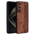Per Samsung Galaxy S24 FE 5G AZNS Custodia per telefono con sensazione di pelle in rilievo 3D (marrone)