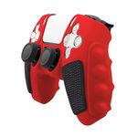 Per Sony PS5 Custodia protettiva per gamepad in silicone colorato con giunture senza tappi bilancieri (rosso nero)