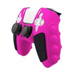 Per Sony PS5 Custodia protettiva per gamepad in silicone colorato con giunture senza tappi bilancieri (rosa nero)