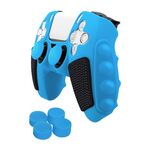 Per Sony PS5 Custodia protettiva per gamepad in silicone colorato con giunzioni con tappi a bilanciere (blu nero)