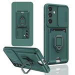 Custodia per telefono in silicone con porta carte magnetico scorrevole Camshield per Samsung Galaxy S24+ 5G (nero)