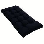 Cuscino per panca per protezione solare impermeabile per patio esterno domestico 130 x 50 cm, colore: nero