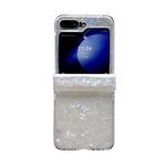 Per Samsung Galaxy Z Flip6 5G Set di tre pezzi Custodia per telefono con texture a conchiglia perlescente (Beige)