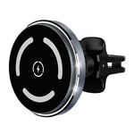 Supporto da auto magnetico per ricarica wireless standard QI M68 da 15 W (grigio scuro)