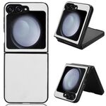 Custodia per PC in pelle PU per Samsung Galaxy Z Flip6 (bianca)