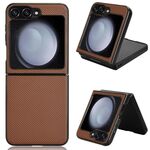 Custodia per PC in pelle PU per Samsung Galaxy Z Flip6 (marrone)