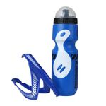 Set di borracce per mountain bike da 650 ml, borraccia sportiva per ciclismo all'aperto con gabbia a forma di V (blu)