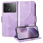 Custodia per telefono in pelle stellata con rombo goffrato per Redmi K70 / K70 Pro (viola)