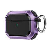 Custodia protettiva per AirPods 3 Armor TPU + PC Earbuds Box con fibbia in metallo (viola)